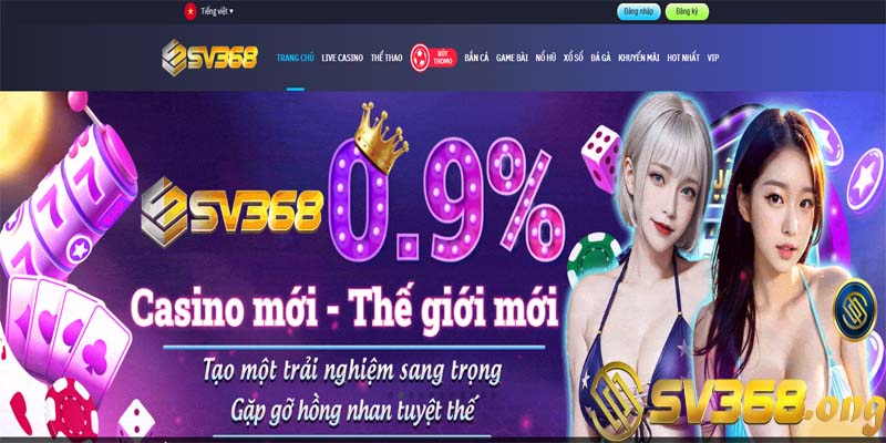 Casino sv368 - Cùng tham gia live casino với dealer cực xinh 1 Giao diện sv368 được thiết kế khoa học